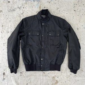 COCKPIT USA Black Nylon Flight/Bomber Jacket Men’s L